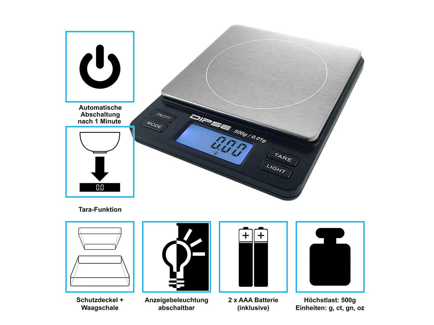 Feinwaage (500g/0,01g)
